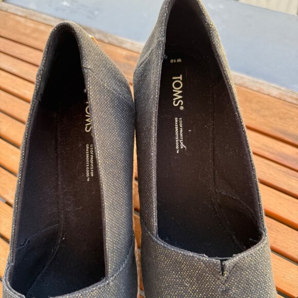 Toms Womens Peep Toe Wedge Heels Espadrille Style Size 10 W NWOB - Picture 7 of 8